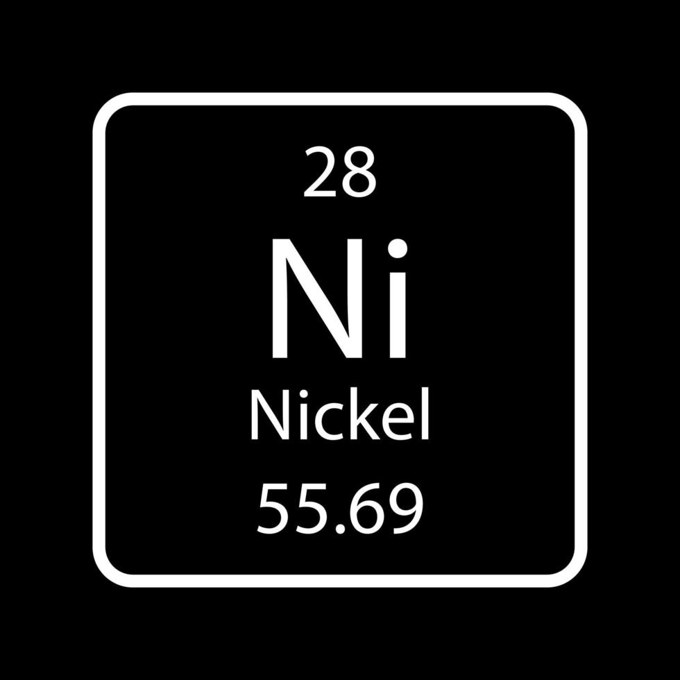 nickelsymbol. kemiskt element i det periodiska systemet. vektor illustration.