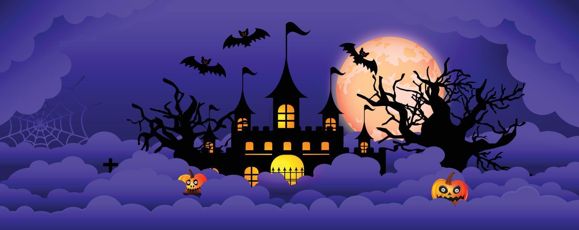 fröhliches halloween, halloween-kürbis, feiertagsbeschriftung für banner, vektorillustration. vektor