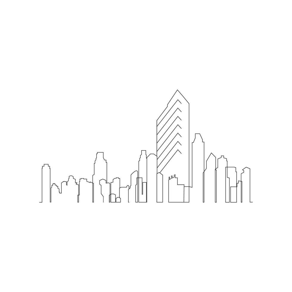 Skyline der Stadt, Silhouettenvektorillustration der Stadt im flachen Design vektor