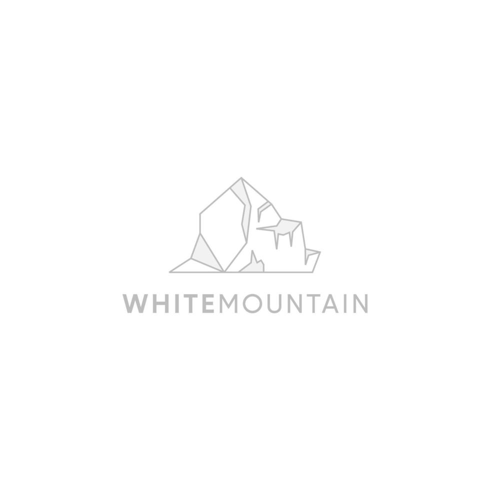 weißes Rock Mountain-Logo-Design vektor