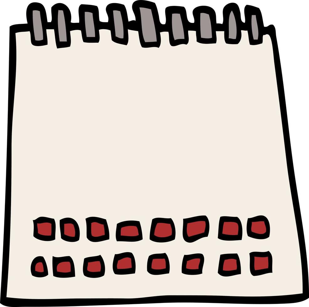 Cartoon-Doodle leerer Kalender vektor