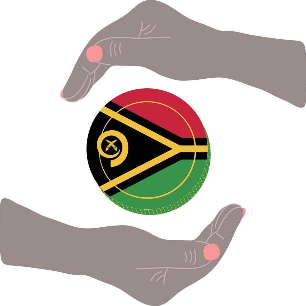 Vanuatu-Flaggenvektor handgezeichnet, Vanuatu-Vatu-Vektorhand gezeichnet vektor