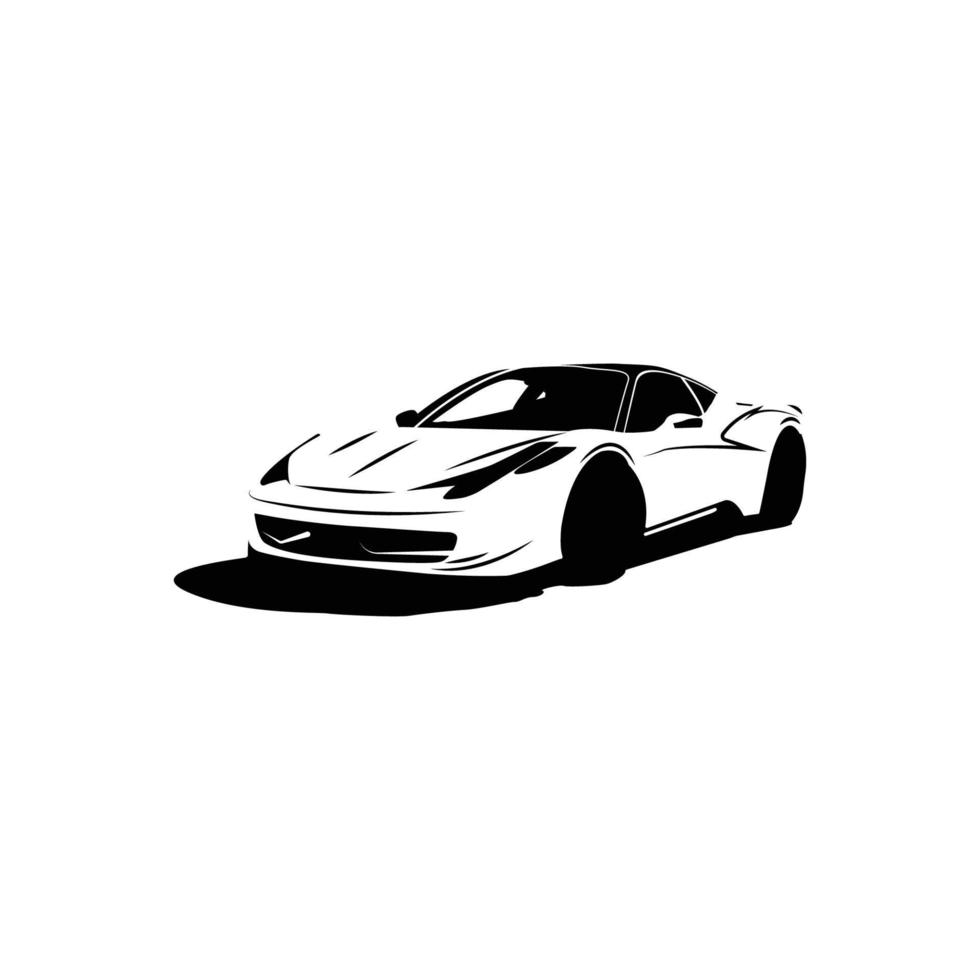 bil stil bil logotyp design med sporter fordon ikon silhuett begrepp på vit bakgrund. vektor illustration.