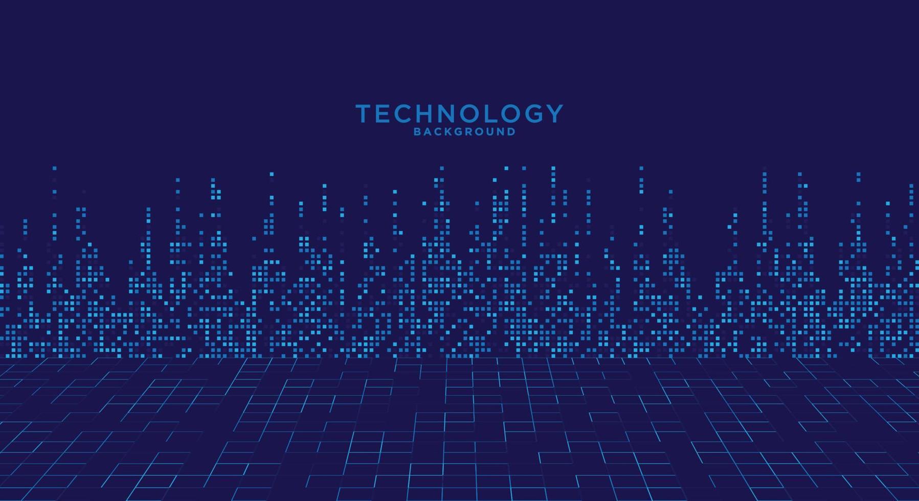 digital data fyrkant blå mönster. digital teknologi bakgrund. vektor