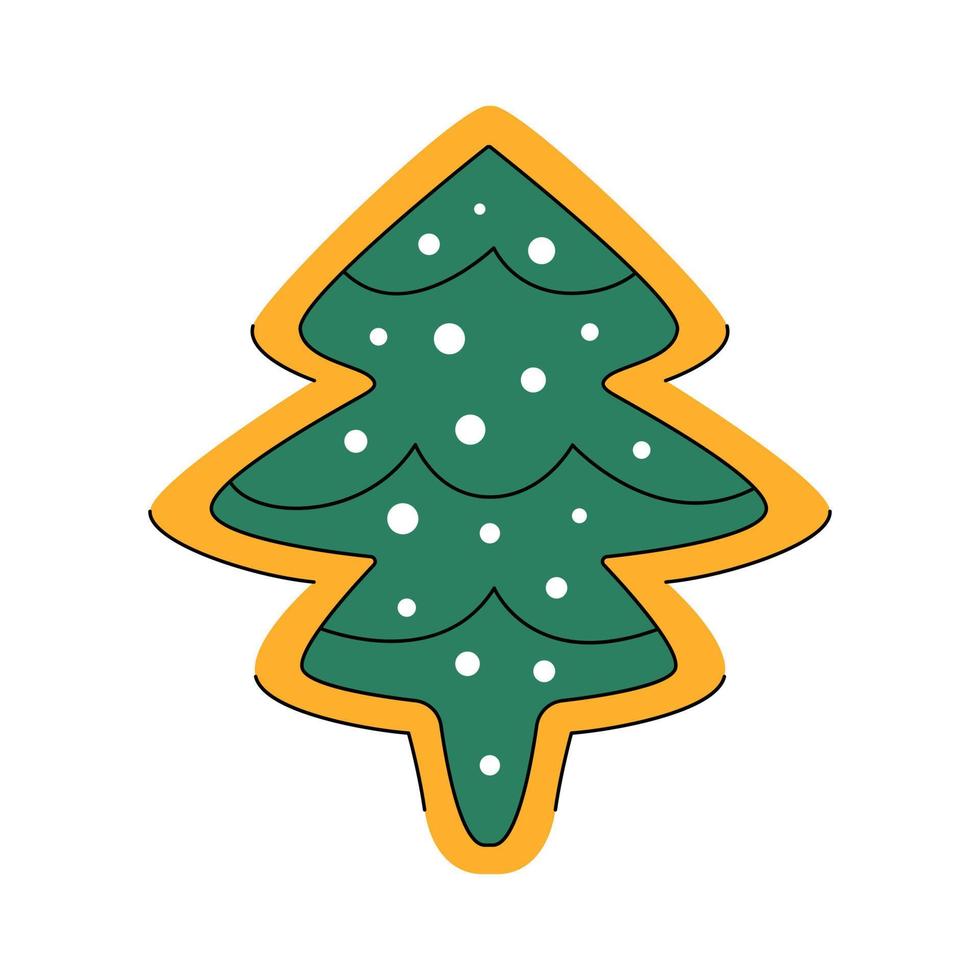 weihnachtslebkuchenplätzchen in form eines geschmückten tannenbaums vektor