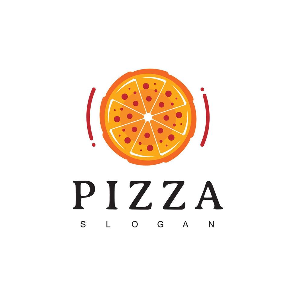 Pizza-Logo-Design-Vorlage, Symbol für italienisches Essen vektor