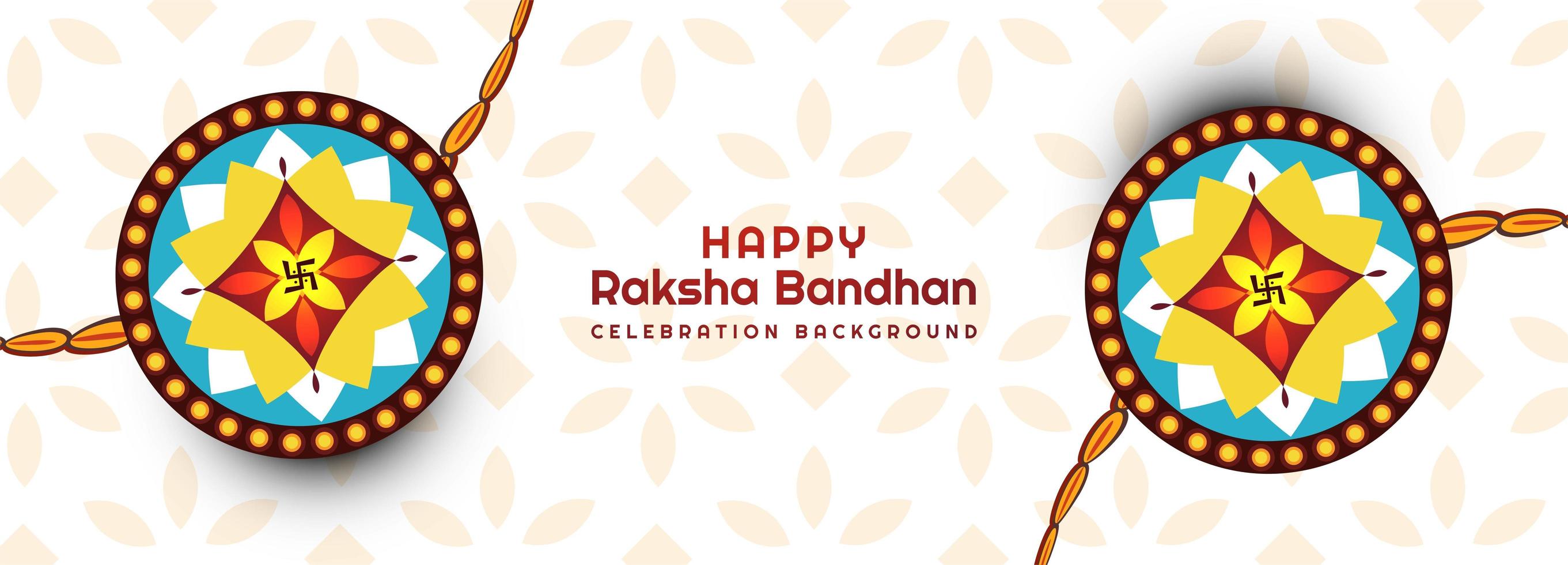 dekoriertes Rakhi für Raksha Bandhan Banner vektor