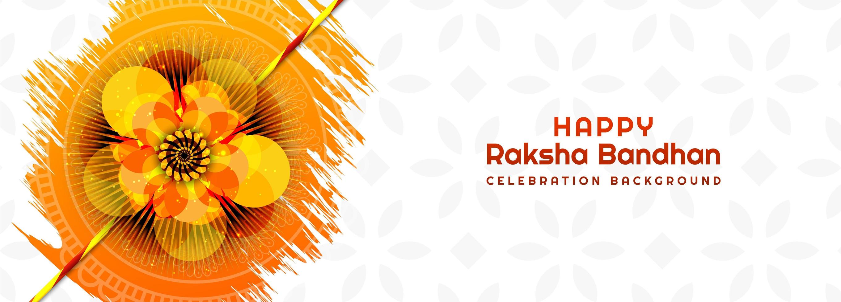 Hindu Raksha Bandhan auf orange Blumenfarbe Design vektor