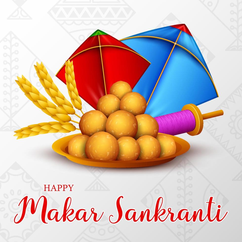 lyckligt makar sankranti gratulationskort vektor