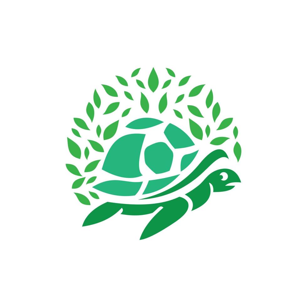 schildkröte blatt natur illustration ökologie logo vektor