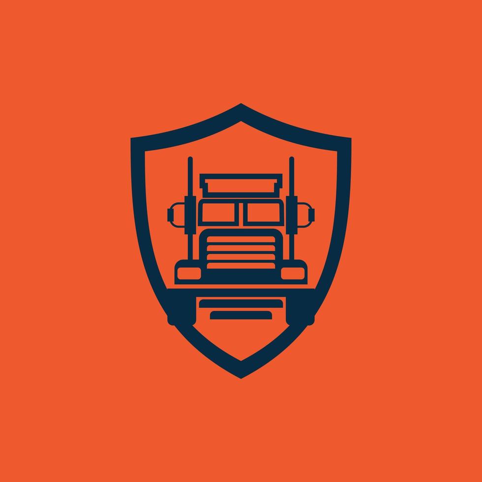 lastbil skydda transport enkel logotyp vektor