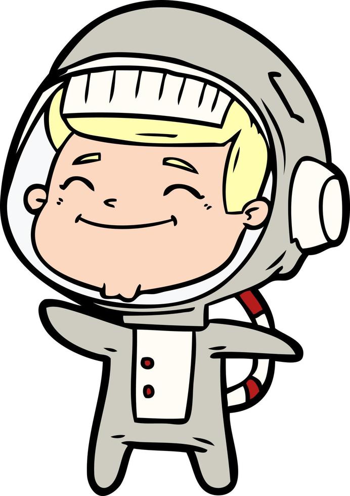 glücklicher Cartoon-Astronaut vektor