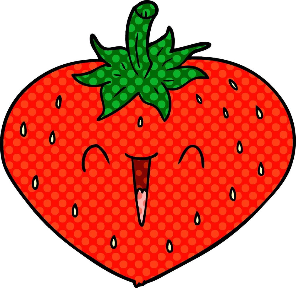 glückliche Cartoon-Erdbeere vektor
