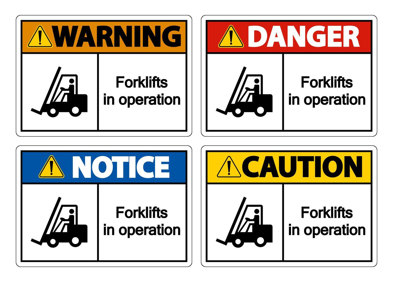 gaffeltruckar i drift symbol tecken vektor