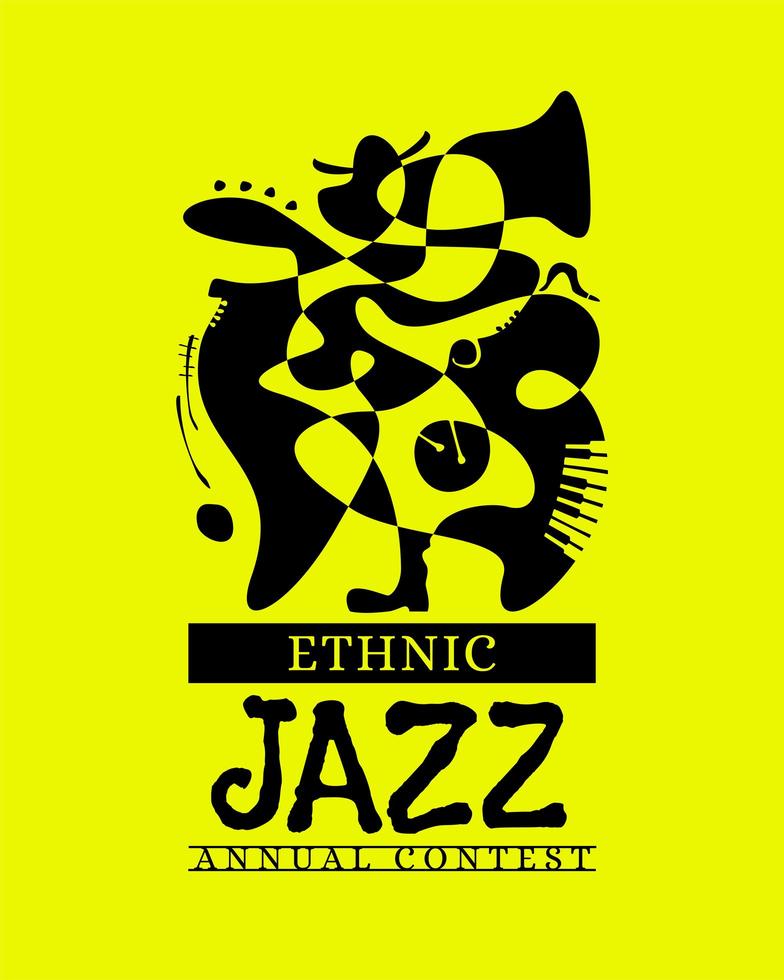 jährliches Wettbewerbsplakat der ethnischen Jazzmusik vektor