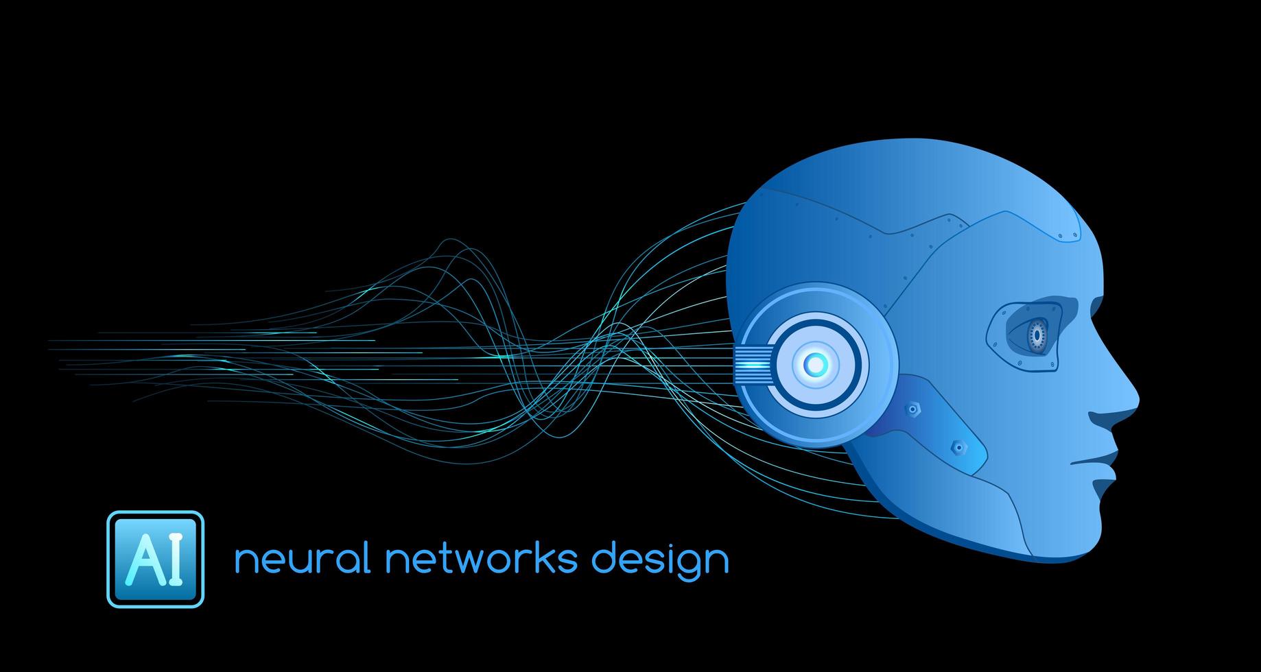 neurala nätverk konstgjord intelligens koncept vektor