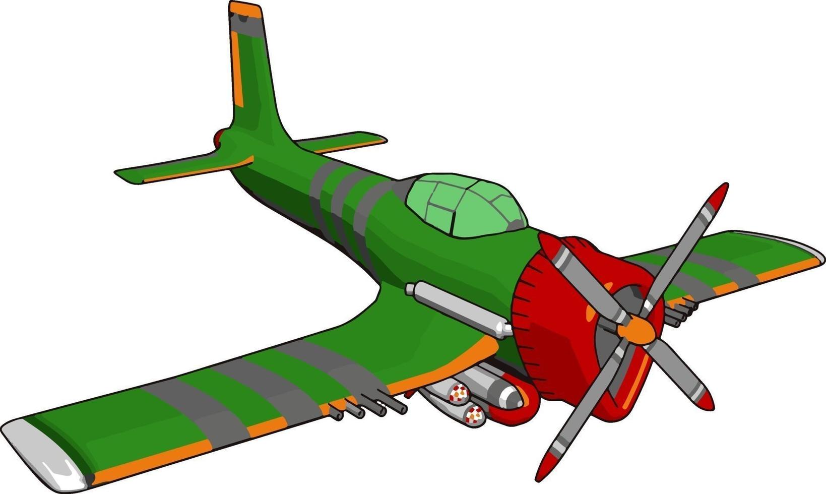 retro bombplan, illustration, vektor på vit bakgrund.