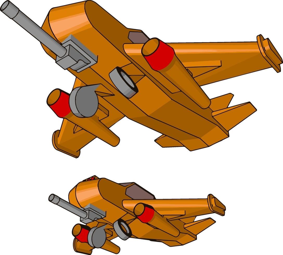 Flugzeugspielzeug, Illustration, Vektor auf weißem Hintergrund.