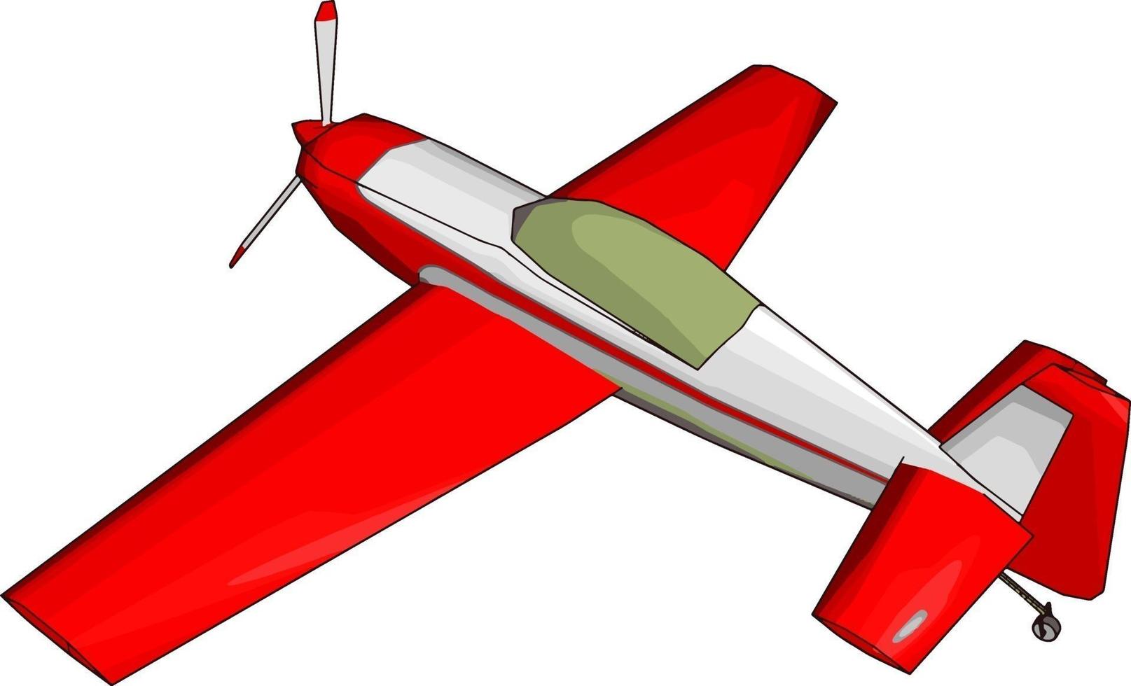 rotes Segelflugzeug, Illustration, Vektor auf weißem Hintergrund.