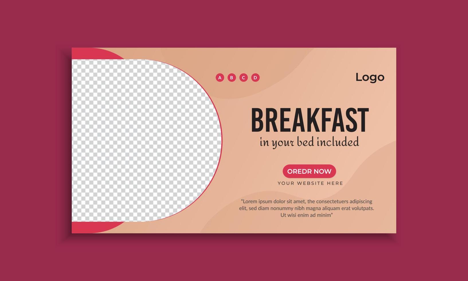 mat och restaurang meny webb baner design mall vektor