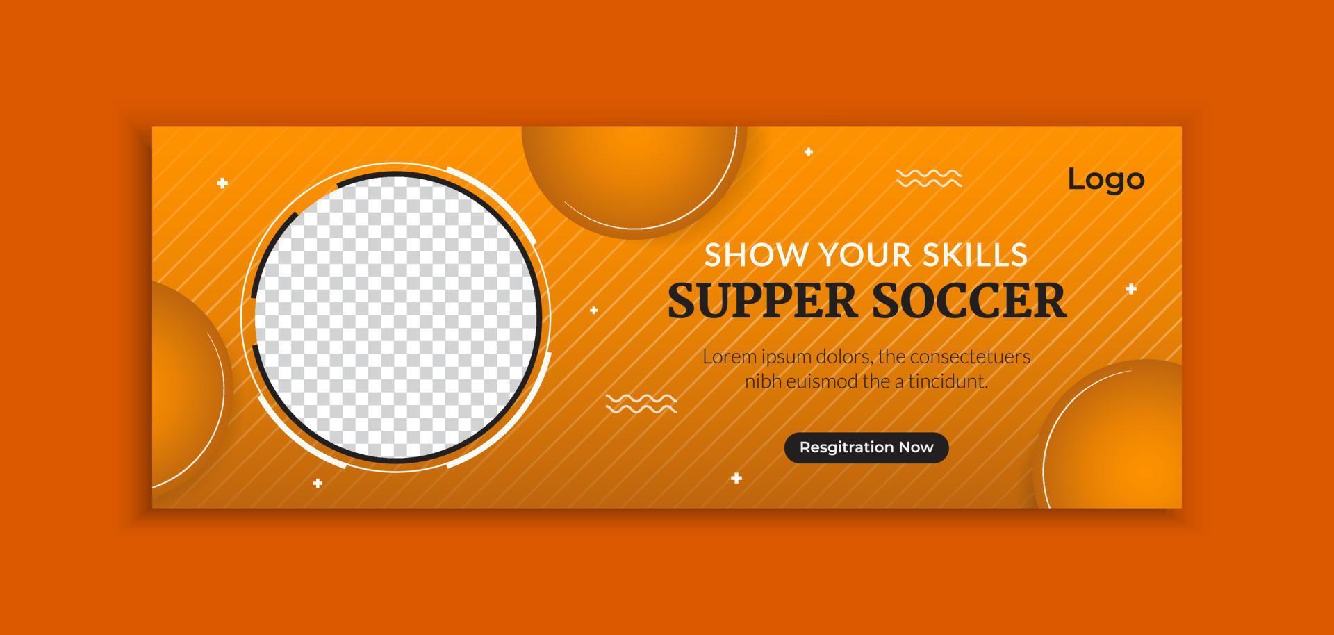 Web-Banner-Vorlage für Fußball- oder Fußballturniere vektor