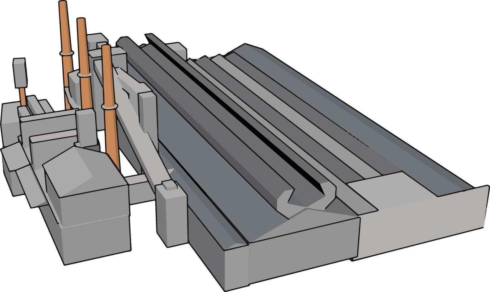 stor fabrik, illustration, vektor på vit bakgrund.