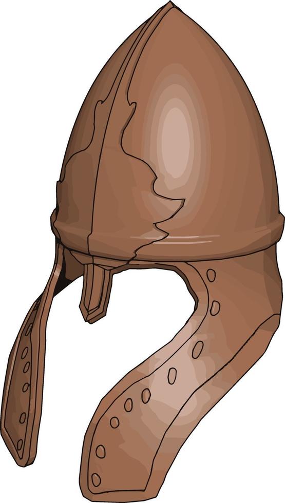 mittelalterlicher Helm, Illustration, Vektor auf weißem Hintergrund.