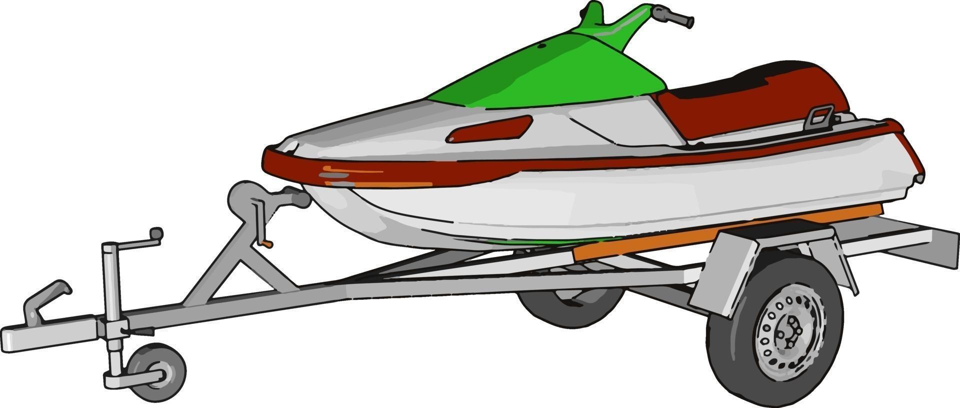 Jetski, Illustration, Vektor auf weißem Hintergrund.