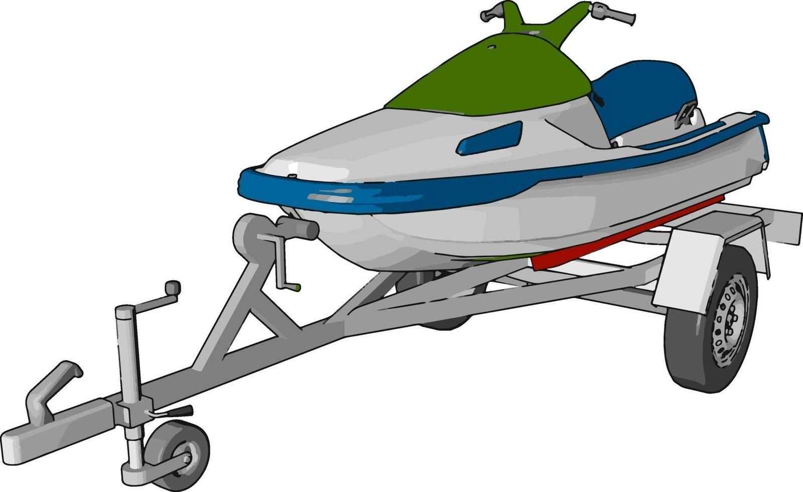 grön Jet ski, illustration, vektor på vit bakgrund.