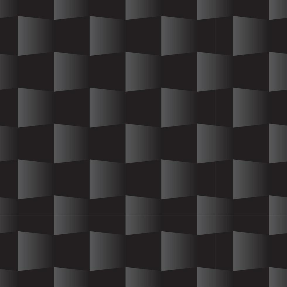 svart sömlös 3d fyrkantig mönster vektor