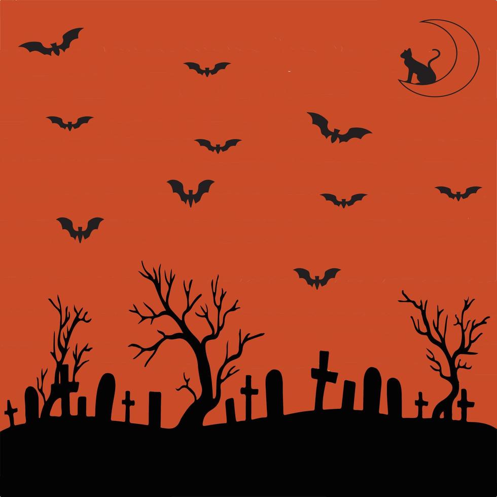 Halloween-Hintergrund in einem roten Thema mit einigen Fledermäusen darauf und anderen Elementen vektor