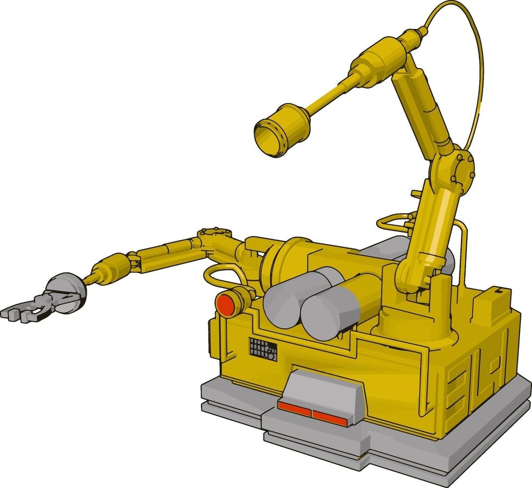 gul teknik maskin, illustration, vektor på vit bakgrund.