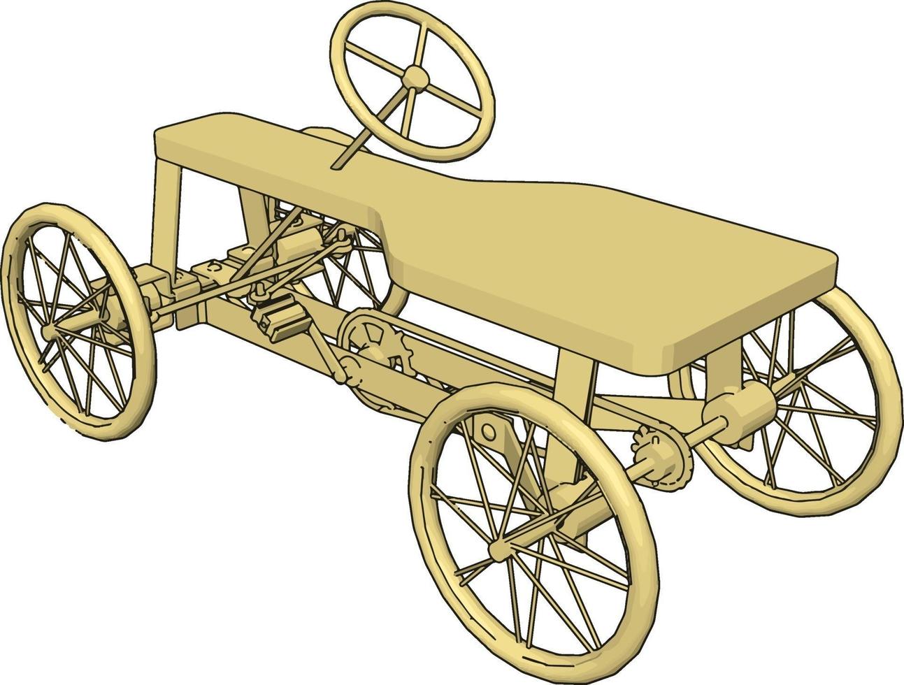 trä- transport, illustration, vektor på vit bakgrund.