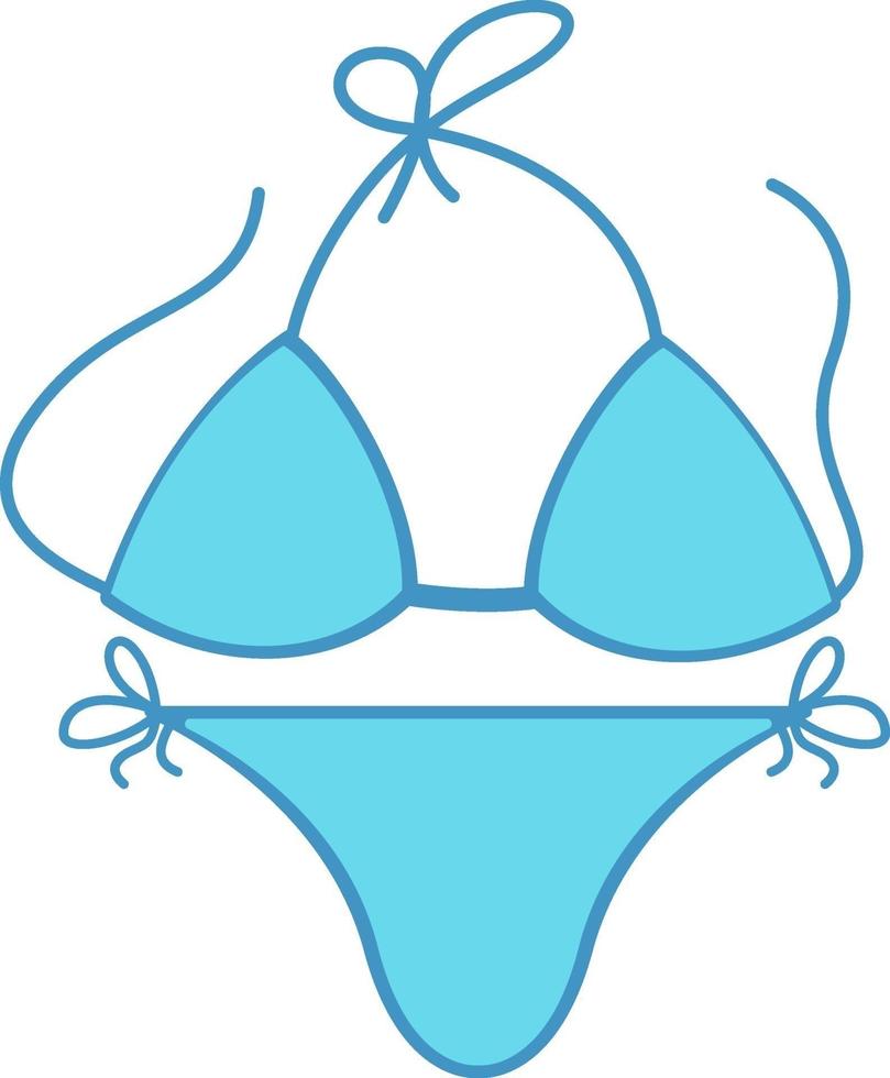 blå bikini, illustration, vektor på vit bakgrund