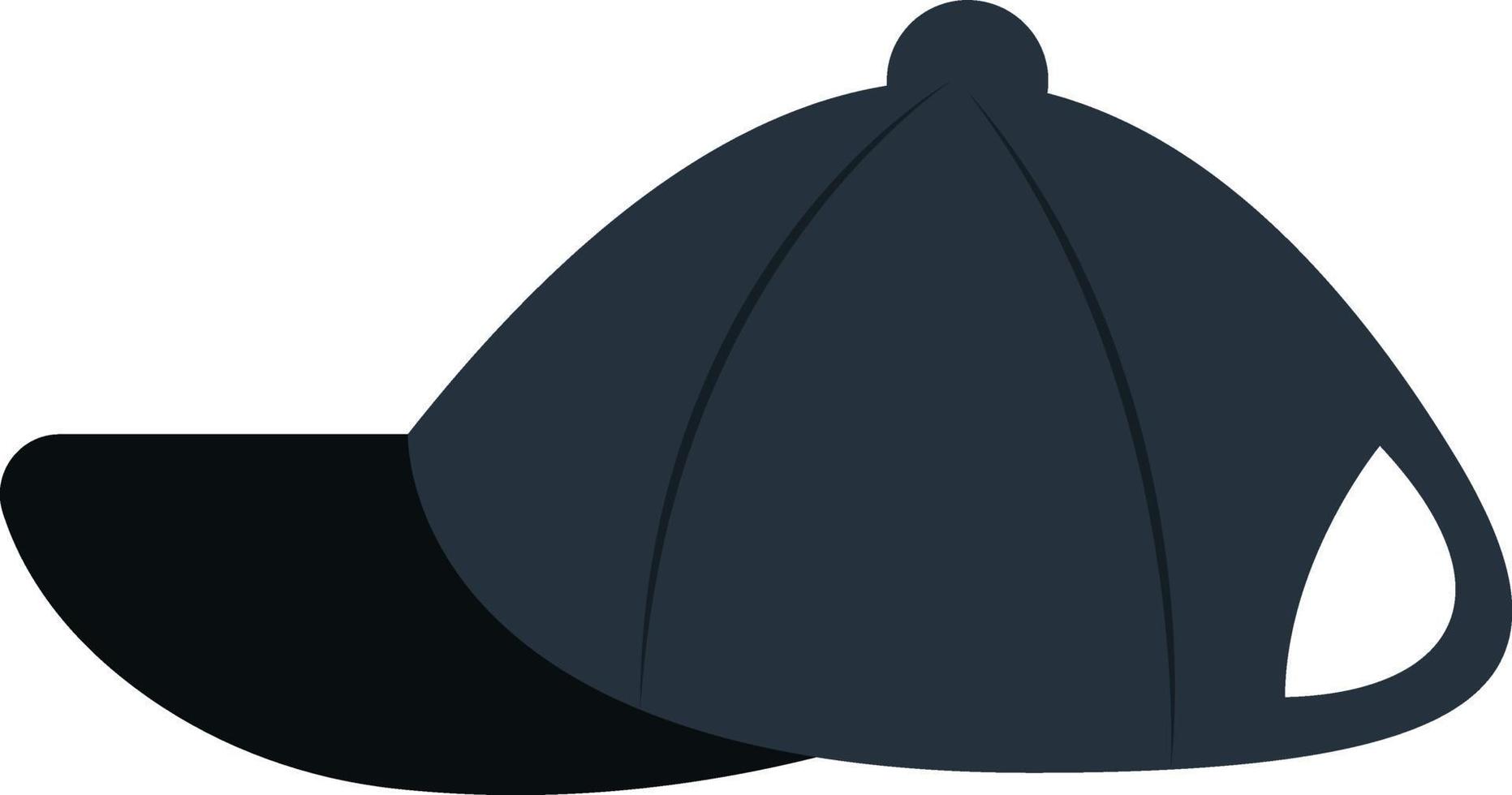 schwarze Kappe, Illustration, Vektor auf weißem Hintergrund