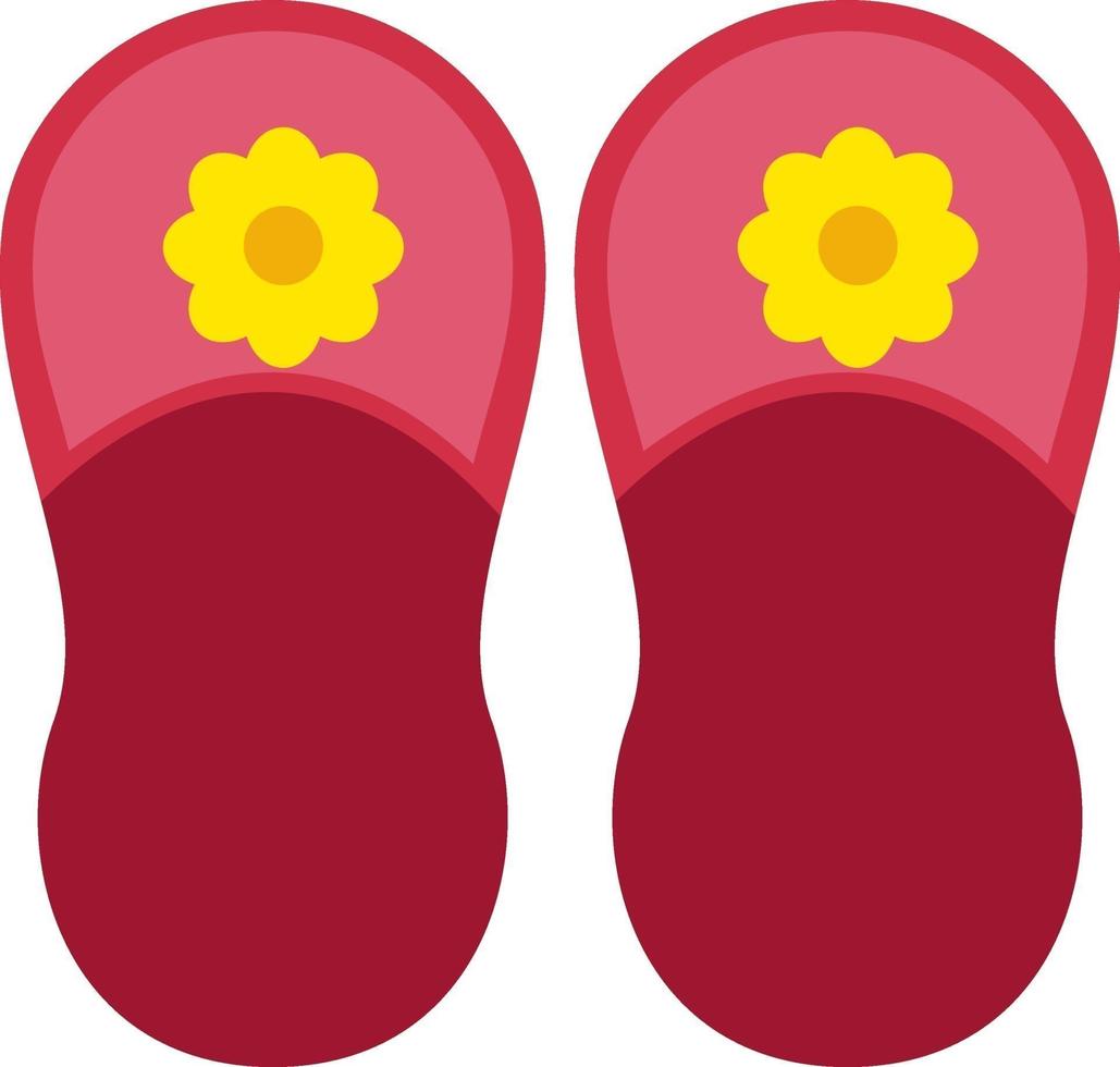 rote Flip-Flops, Illustration, Vektor auf weißem Hintergrund