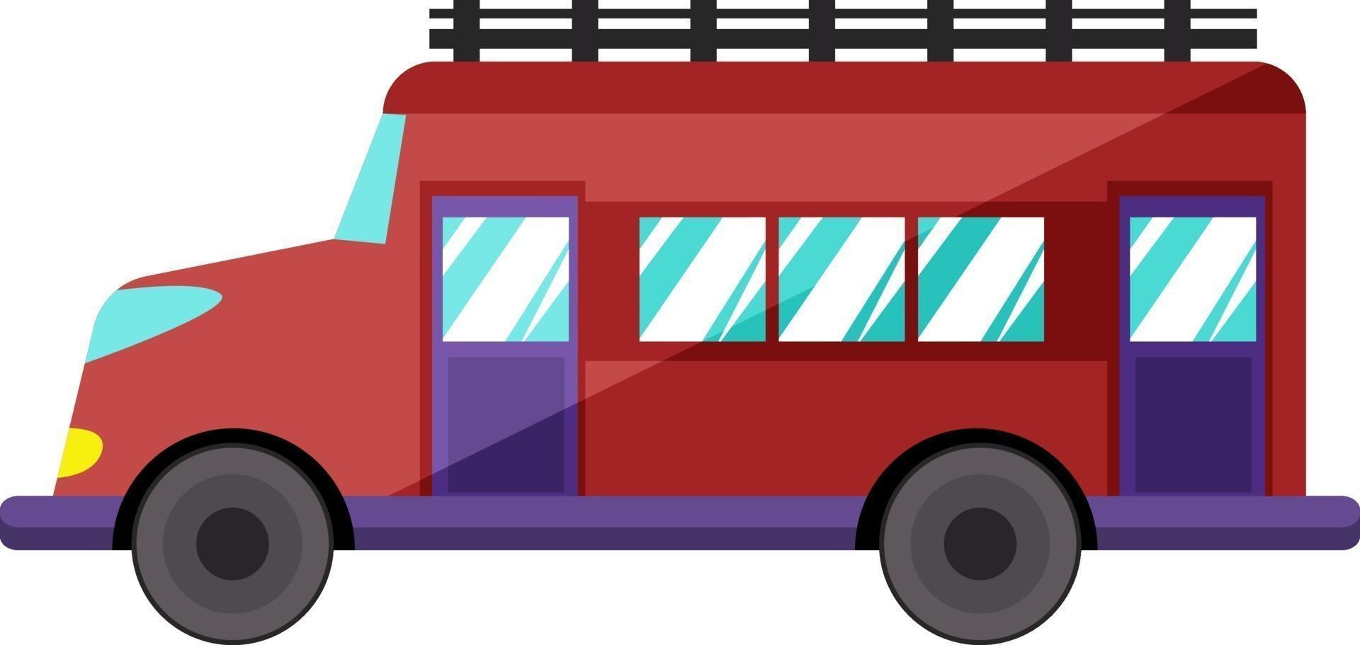 röd skola buss, illustration, vektor på vit bakgrund