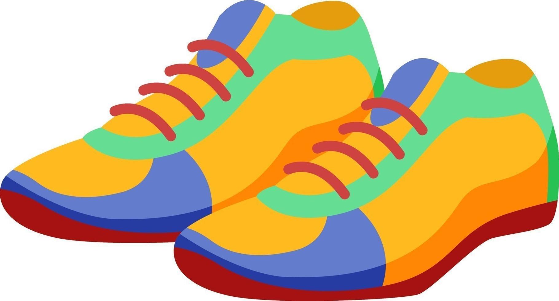 färgrik sneakers, illustration, vektor på vit bakgrund