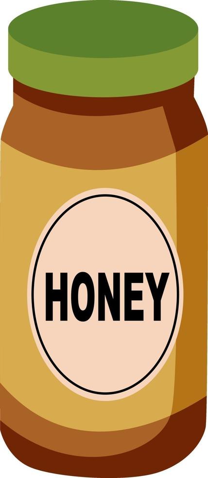 honung i burk, illustration, vektor på vit bakgrund