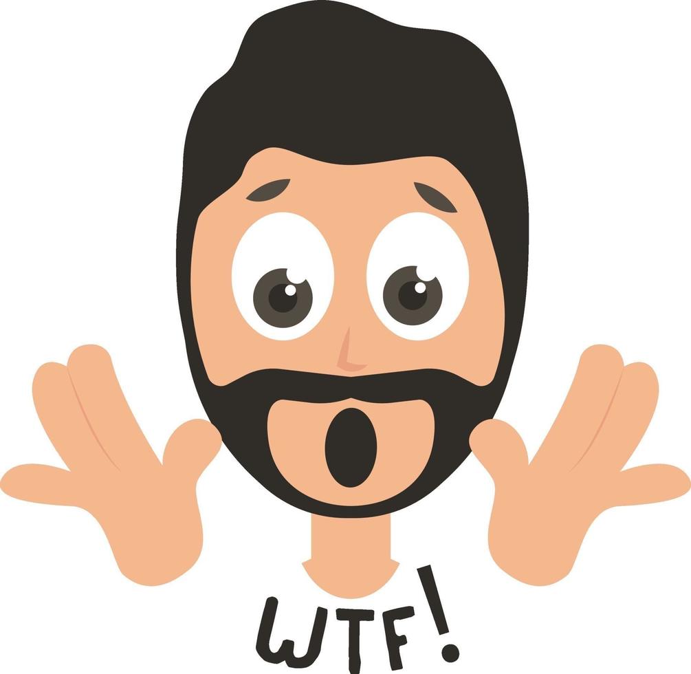 Schockierter Mann Emoji, Illustration, Vektor auf weißem Hintergrund
