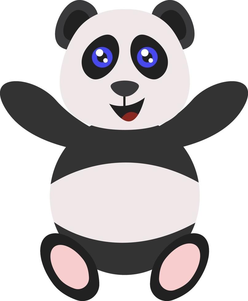 Lycklig panda, illustration, vektor på vit bakgrund