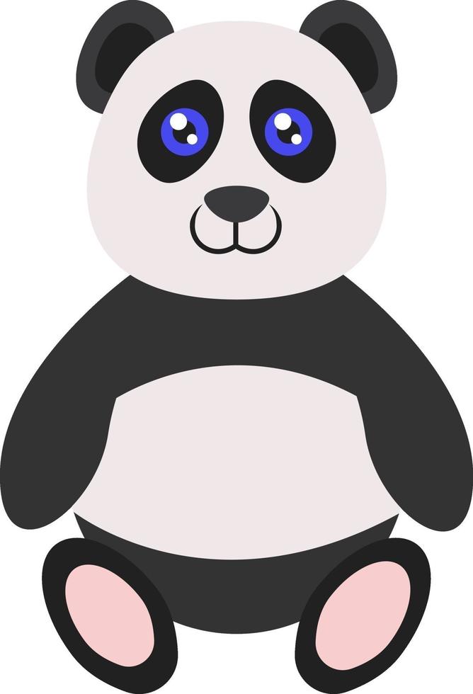Panda sitzend, Illustration, Vektor auf weißem Hintergrund