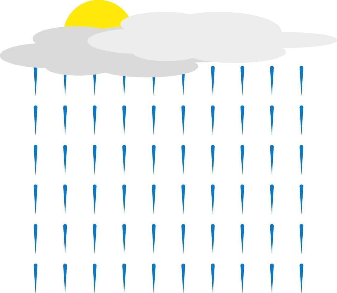 Regen aus Wolke, Illustration, Vektor auf weißem Hintergrund