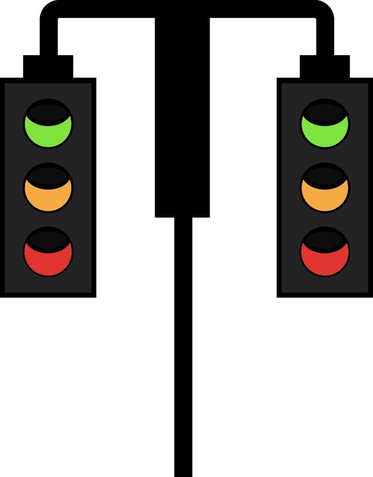 hängande trafik ljus, illustration, vektor på vit bakgrund