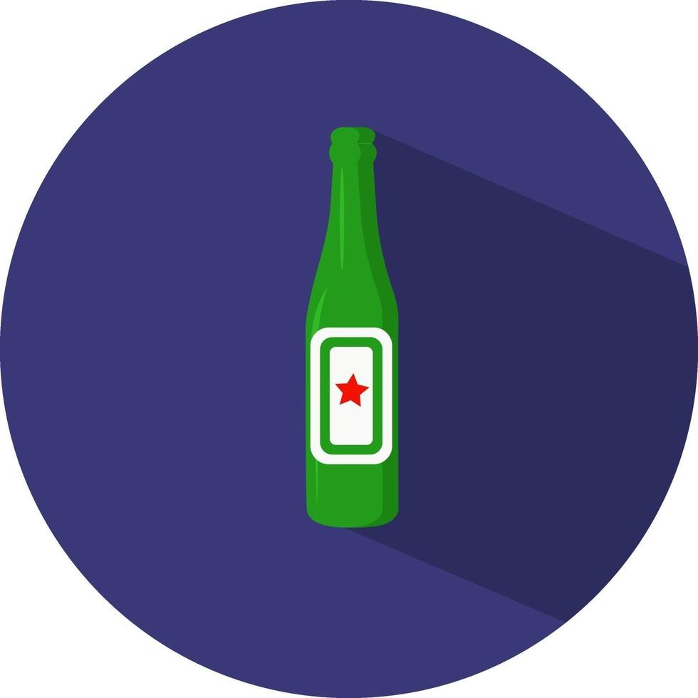 grön öl flaska, illustration, vektor på en vit bakgrund.