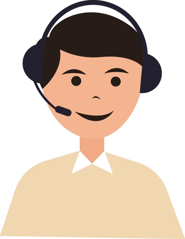 Callcenter, Illustration, Vektor auf weißem Hintergrund.