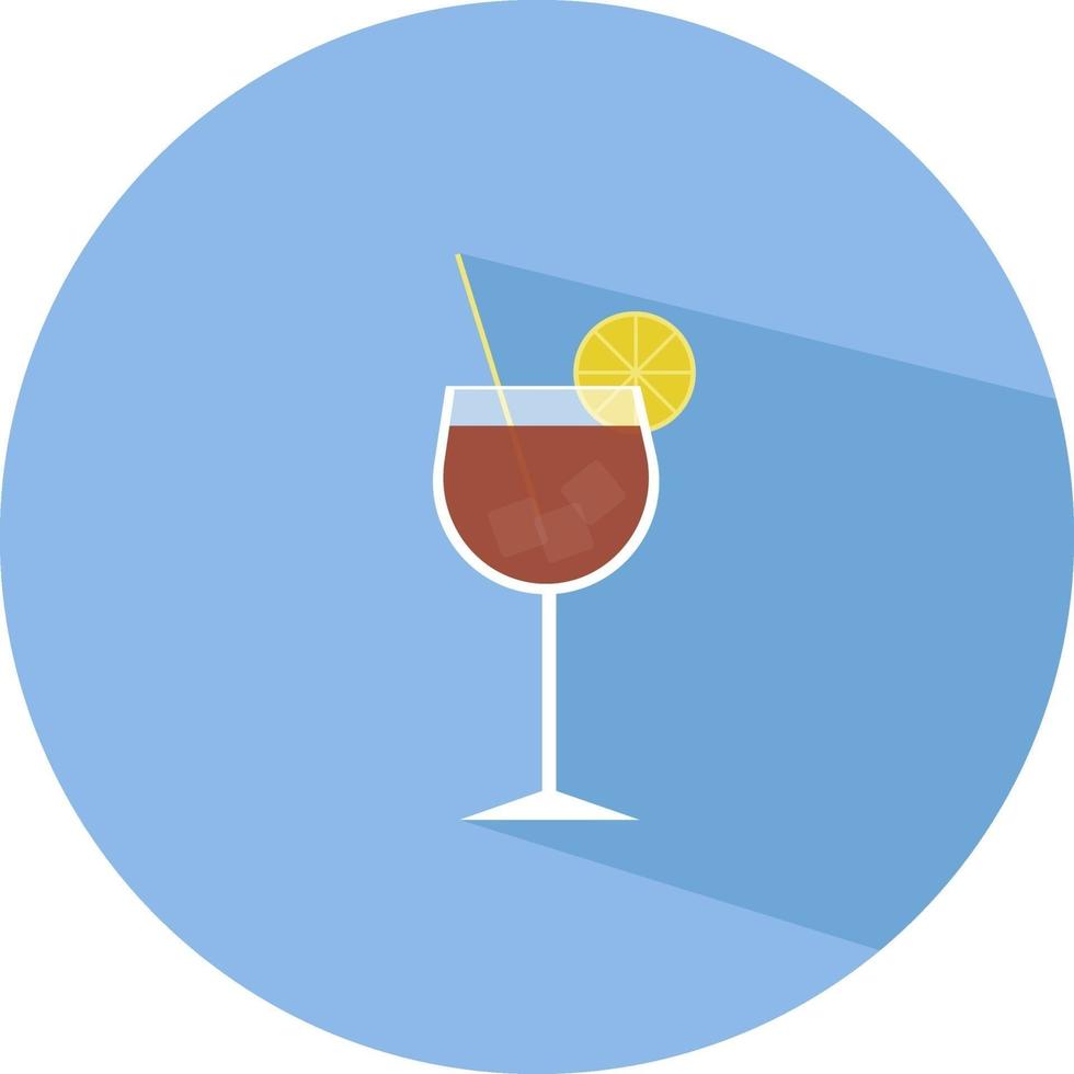 Cocktail mit Zitrone, Illustration, Vektor auf weißem Hintergrund.