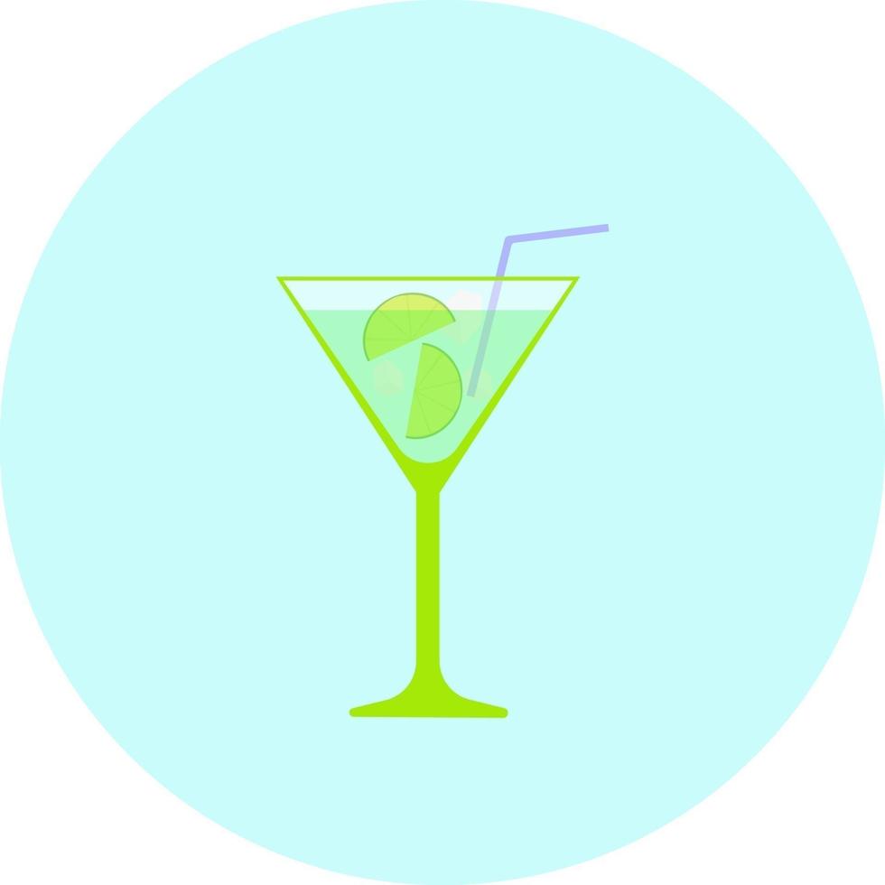 grön cocktail, illustration, vektor på en vit bakgrund.