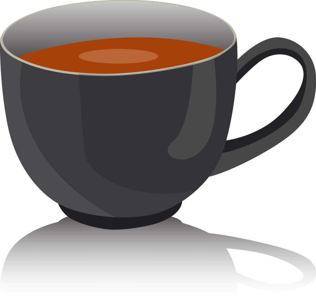svart kopp av kaffe, illustration, vektor på en vit bakgrund.