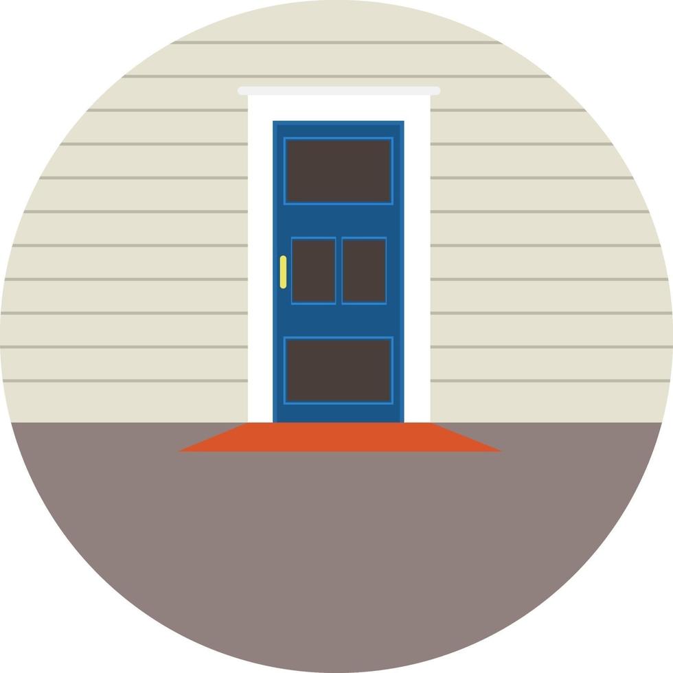 blaue Tür, Illustration, Vektor auf weißem Hintergrund.